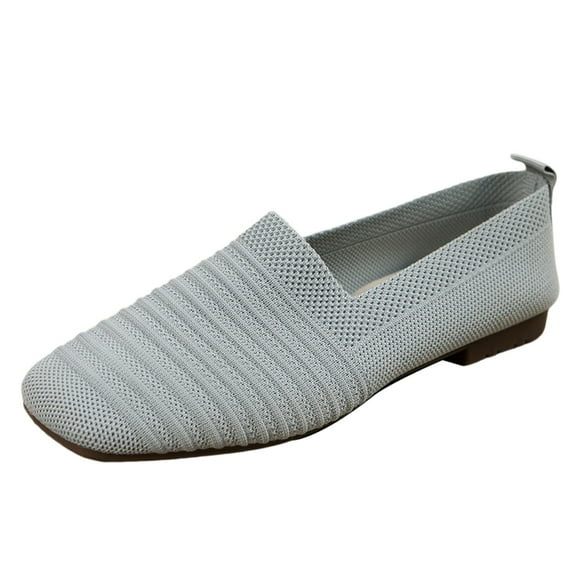 Cathalem Ballet Flats Dress Shoes for Women Breathable Mesh Flats Slip On Ballerina Shoes Comfortable Casual Dress Shoes,Gray 37