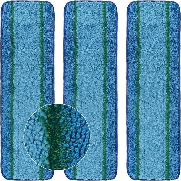 DEBGFS Lot de 3/4/8/12 Tampons de Nettoyage en Microfibre Compatibles avec Toutes les Vadrouilles Bona Tampons de Vadrouille de Rechange Recharges pour Planchers de Bois Franc et Surfaces Dures Lavables et Réutilisables, 3 Pcs
