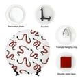 thumbnail image 4 of Bingfone Red Snake Print Bone China Dinner Decorative Plates,Handmade Ceramic Dinner Plate with Stand for Home Club-7in, 4 of 6