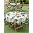 thumbnail image 4 of Outdoor Tablecloths with Umbrella Hole & Zipper, Green Olive Branches Round Tablecloths 60 Inch, Spring Pastoral Leaves Botanical Waterproof Table Cloth, Patio/Pool/Picnic Table Covers, 4 of 8