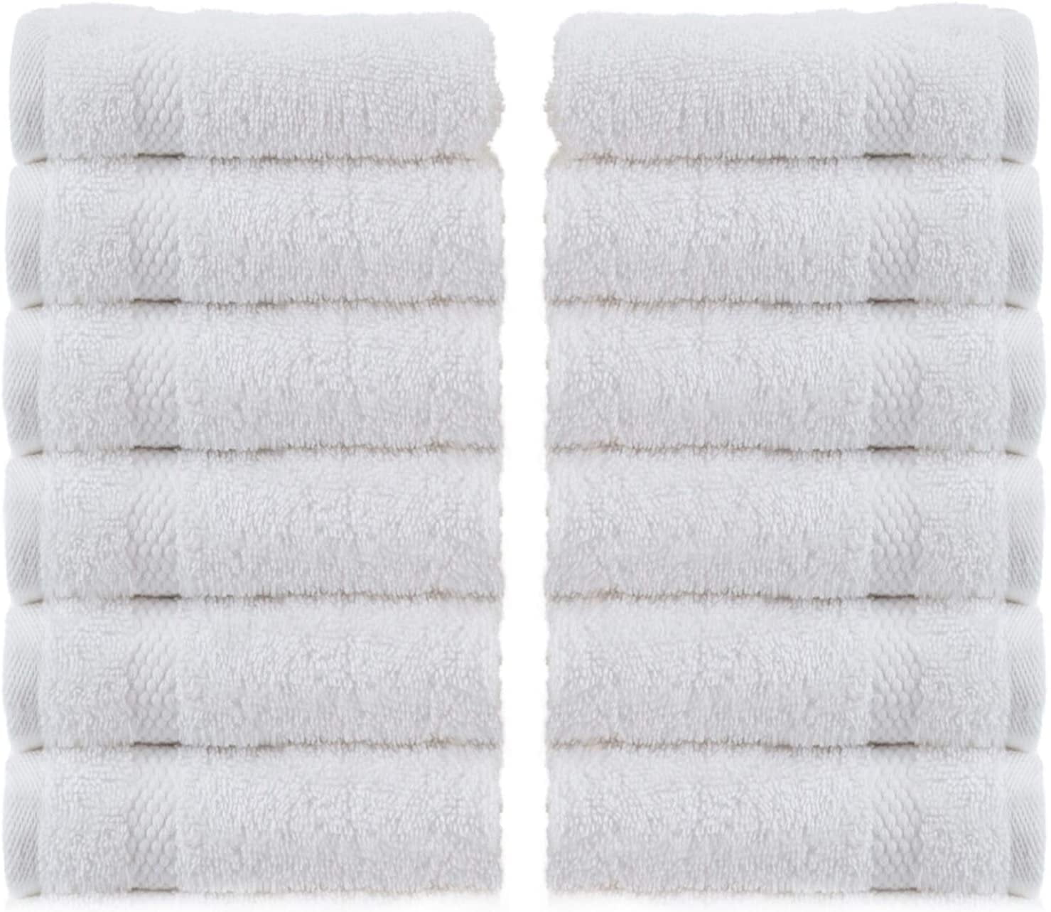 Infinitee Xclusives Premium White Washcloths Set Pack of 12, 13x13 Inches  100% Cotton Wash Cloths for Your Body and Face Towels, Kitchen Dish Towels  and Rags, Baby Washcloth Washcloths Brilliant White