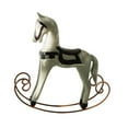 thumbnail image 2 of Wooden Horse Figurine Rocking Horse Statue Desk Figure Ornament Distressed Finish for Fireplace Bedroom Cabinet, 2 of 9