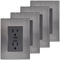 thumbnail image 2 of Placa Contacto Duplex Inoxium1FOxford 4Pzas Contacto Duplex Falla Tierra 125-250VCA 15A 50/60Hz Plateado/Oxford Acero In, 2 of 4