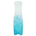 thumbnail image 4 of pimelu Dresses for Women Summer Dresses for Women Party Prom Loose Flowy Ruffle Hem Tank Long Dress with Pocket Summer Fashion Gradient Print Sleeveless V-Neck Womens Maxi Dress, 4 of 5