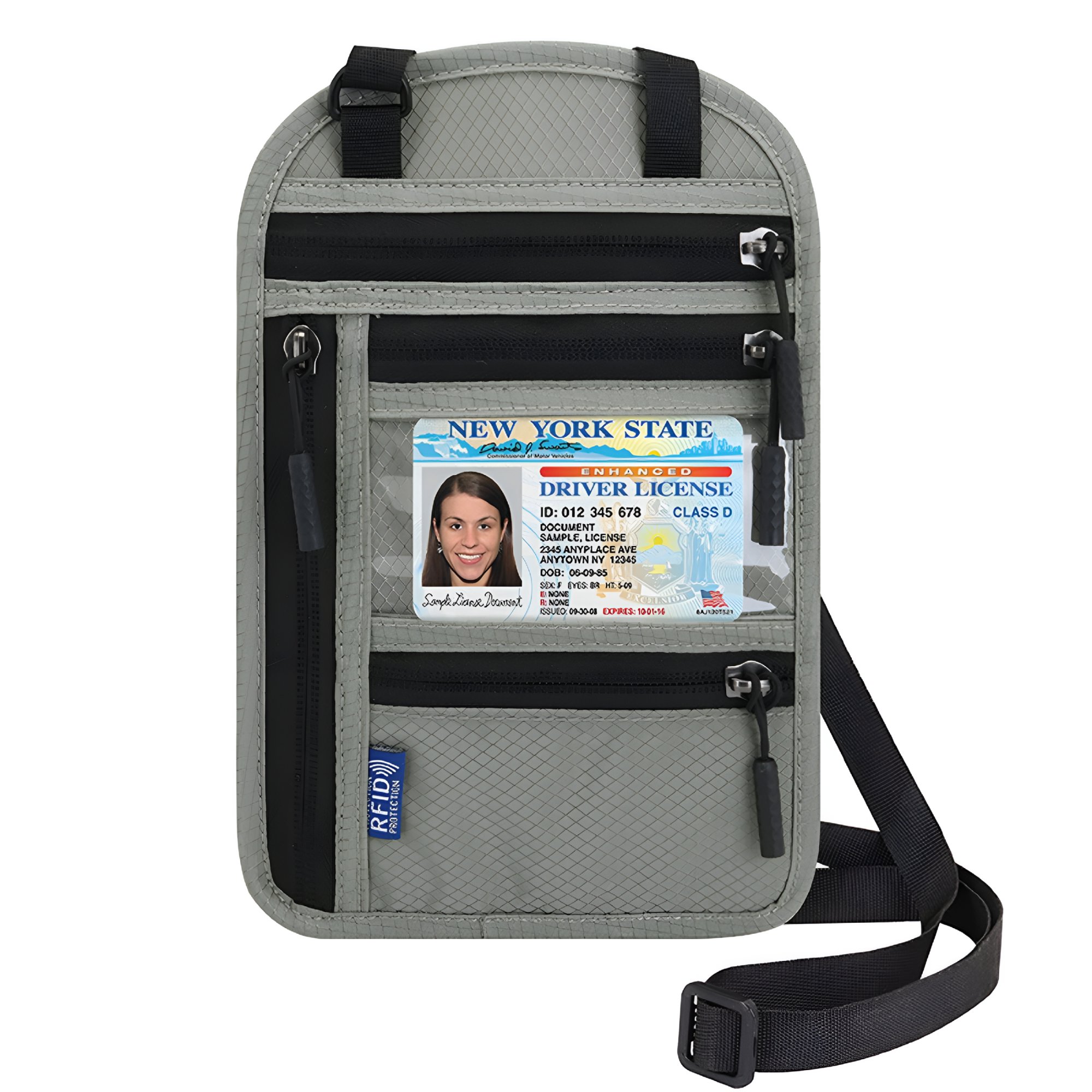 GASTROPOD 2026 New Passport Wallet Nylon Waterproof for Women Men Rfid Blocking Holder Combo for Secure Travels for Travel,Airport,Commute,Business Light Grey