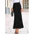 thumbnail image 6 of BTFBM Womens Floral Mesh Maxi Skirt Fall Elastic High Waisted Boho Elegant Mermaid Long Skirts for Women, 6 of 7