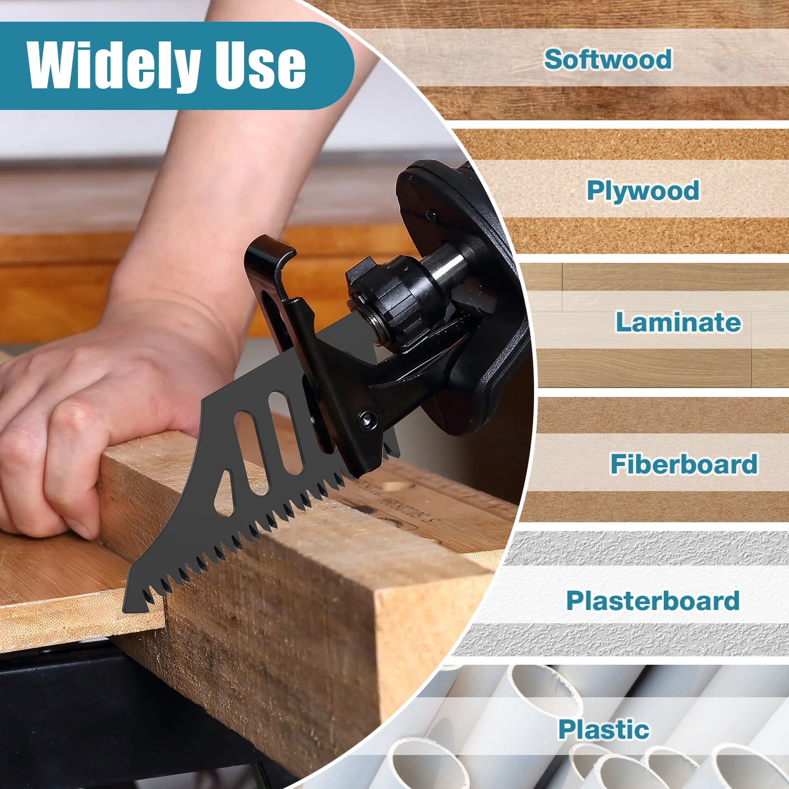 Jigsaw Blade with Handle Black High Carbon Steel Construction Special Shaped Design for Wood Plastic Cutting 10 Pack