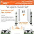 thumbnail image 1 of Wireless Bridge Point to Point Outdoor WiFi, Wireless Network Expansion Kit, Long Range High Speed 5G | 2 Units Bridge Kit Complete Pre-Configured -, 1 of 9