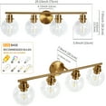 thumbnail image 7 of Gold Vanity Lights for Bathroom 4 Lights Industrial Wall Mounted Over Mirror Wall Lights with Glass Cover, 7 of 7