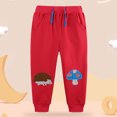 thumbnail image 4 of Girls Sweatpants Toddler Cartoon Embroidered Drawstring Trousers Sports Casual Comfy Ankle Sweat Pants Size 3-4 Y, 4 of 7