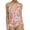 Pink, variant on LIORA Women’s One Piece Swimsuits Floral Print Bathing Suits for Women Deep V Neck with Front and Back Ring