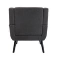 thumbnail image 6 of Modern Soft Linen Accent Chair, Classic Mid-Century Arm Chair With Black Legs, Sofa Chair for Club, Cafe, Living Room, Bed Room, Dark Gray, 6 of 7