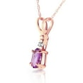 thumbnail image 2 of Galaxy Gold 14k Rose Gold 18" Necklace with Genuine Diamond and Oval-shaped Natural Purple Amethyst, 2 of 3