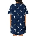 thumbnail image 3 of Naloa Nautical Themed Simple Anchors Women's Short-Sleeved Pajama Set, Loungewear, Summer pajamas, Breathable Cozy - Small, 3 of 9