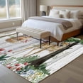 thumbnail image 4 of 5'x7' Area Rugs for Living Room Bedroom, Spring Forest Animals Washable Rug Carpet Runner Indoor Outdoor, Floral Botanical Trees Grey Wooden Non Slip Floor Mats Area Rug for Kitchen, Nursery, 4 of 8
