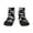 1 Black, variant on black white Skull bone Pattern Quarter Crew Socks,Toe Seamed Ankle Socks,Cotton Cushioned Breathable Athletic Crew Sports Socks