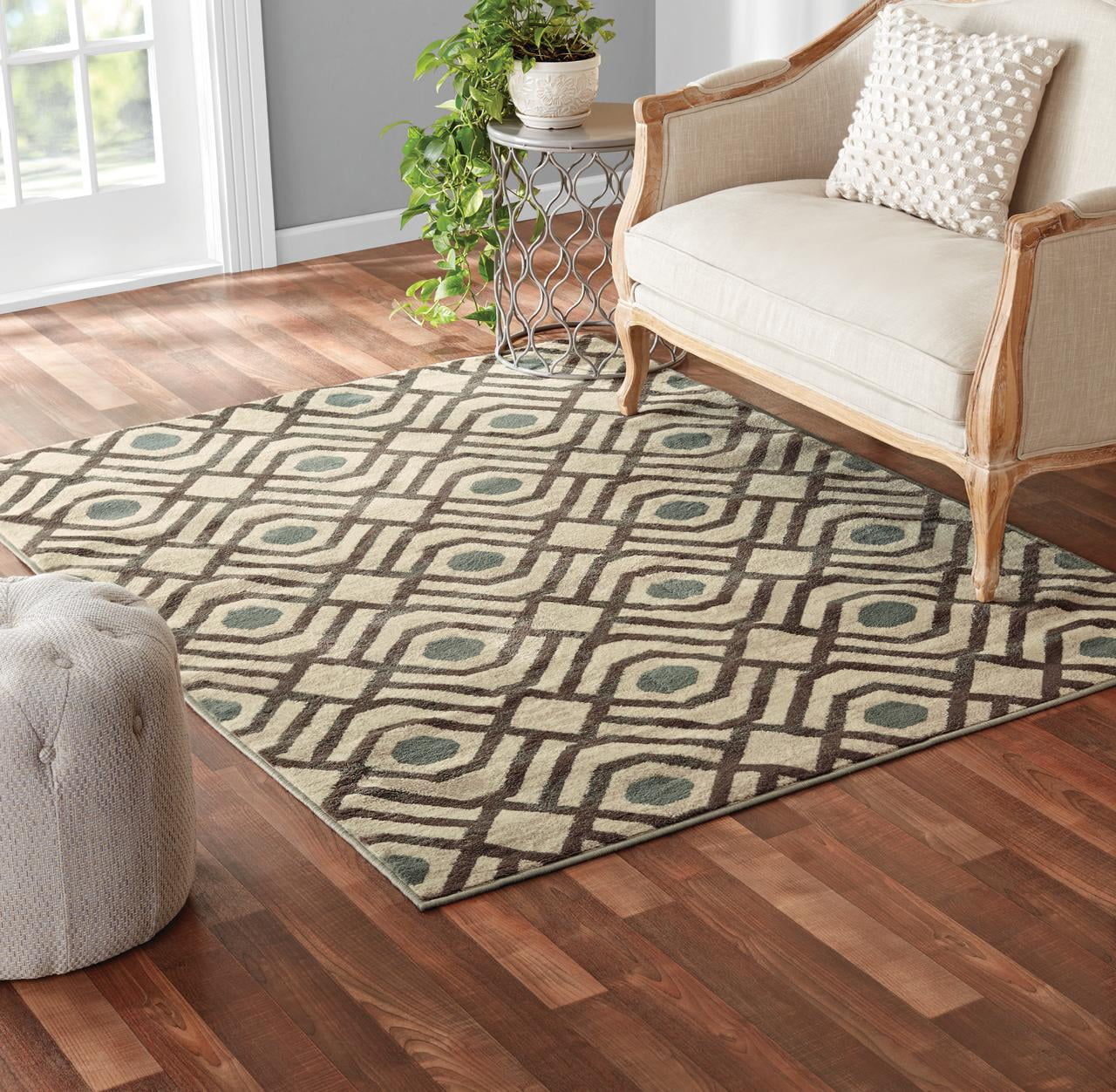 Mainstays Neutral Geometric Beige 3 Piece Indoor Area Rug Set