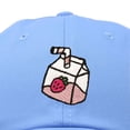 thumbnail image 2 of Dalix Strawberry Milk Embroidered Womens Cotton Dad Hat Baseball Cap in Light Blue, 2 of 5