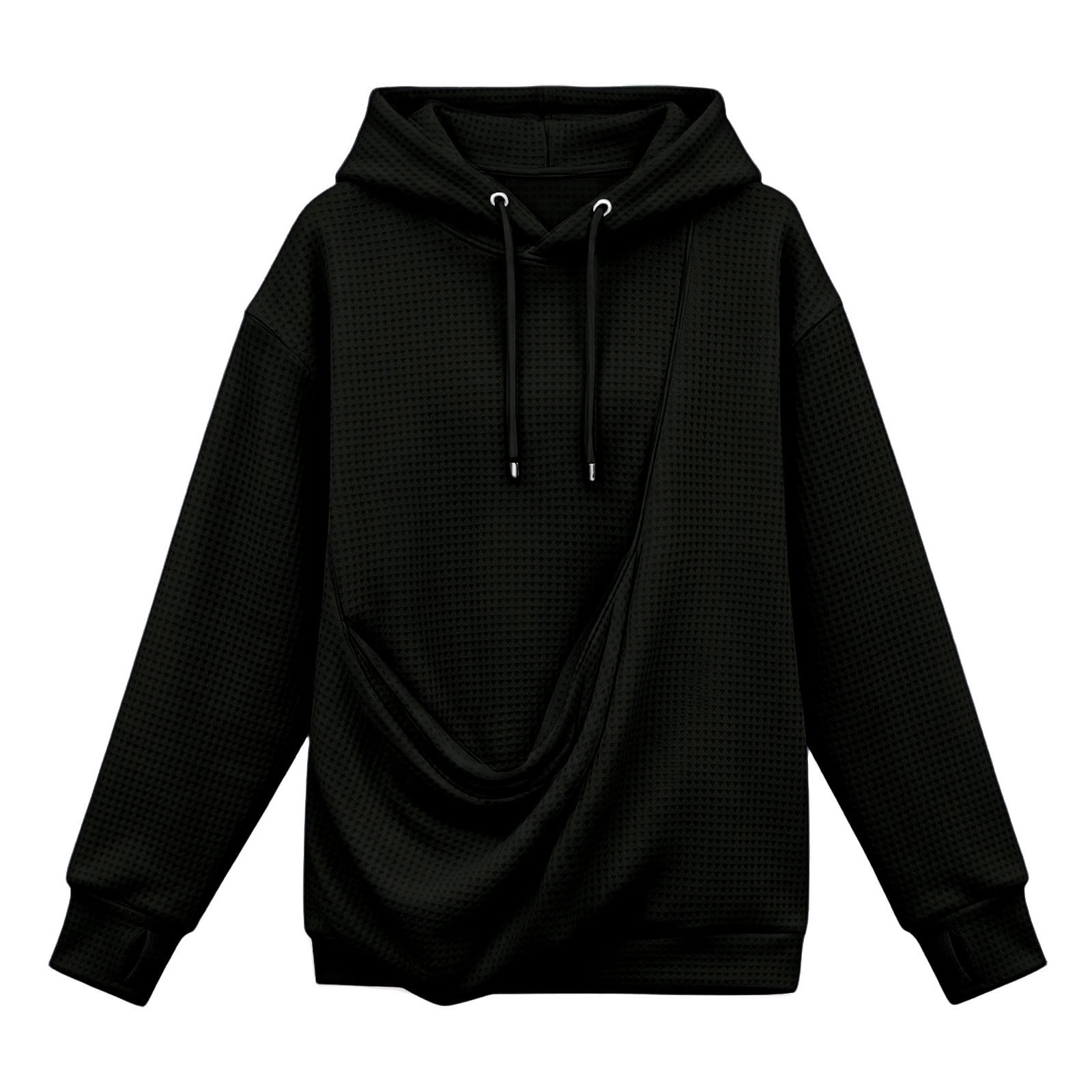 ZHOGXU Winter Hooded Sweatshirt For Women Long Sleeve Pet Pouch Hoodie For Cat Lovers Pullover Tops Black L