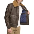 thumbnail image 3 of Chaqueta Tommy Hilfiger de piel sintética para hombre, estilo bomber, color marrón M, 3 of 4