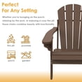 thumbnail image 4 of Pipopa Outdoor Folding HDPE Adirondack Chair Set of 2 with Cup Holder,All-Weather Patio Chair for Garden,Backyard,Pool,BrownWood, 4 of 8