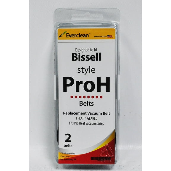 Everclean Style Pro Heat Vacuum Belts Designed to Fit Bissell (2 Pack)