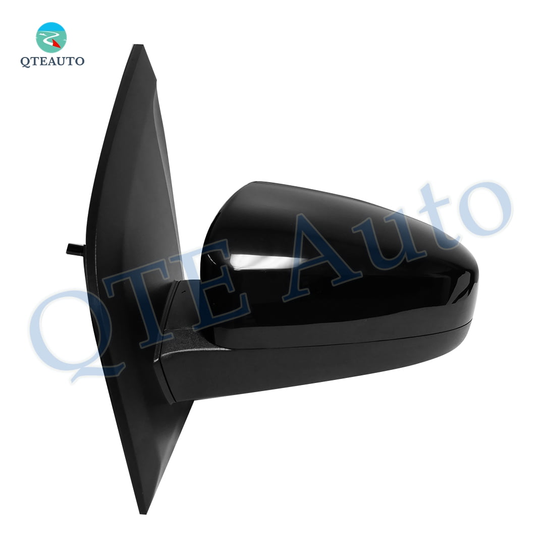 Left Driver Side Manual Remote Non-Folding W/Cover View Mirror Chrome/Flat Black Smooth For 2007-2012 Nissan Sentra