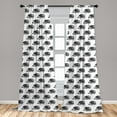 thumbnail image 5 of Ambesonne Hedgehog Curtains, Sketchy Animal Pattern, Pair of 28"x63", Black White, 5 of 5
