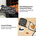 thumbnail image 4 of Skeletons Skull 5 Pcs Kitchen Set Heat Resistant Oven Mitts and Non-Slip Pot Holders with Adjustable Cooking Apron, 4 of 6