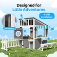thumbnail image 6 of Ktaxon Outdoor Wooden Playhouse for Kids with Solar Lights, 61-Piece Pretend Kitchen Set, Black & White, 6 of 8