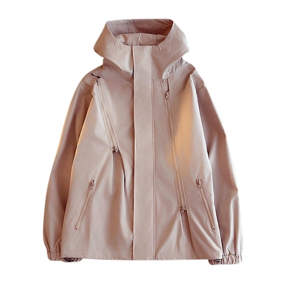 Men's Lightweight Hooded Jacket; Packable Windbreaker with Water-Resistant Zippers; Breathable Outdoor Jacket for Hiking, Travel, Camping and Cycling; All-Season Casual Coat