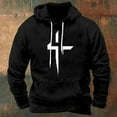 thumbnail image 2 of Valora Men Sweatshirt Men's Hoodies Sweatshirts Front Print Sportswear Hooded Top for Everyday Comfort and Sporty Style Black M, 2 of 3