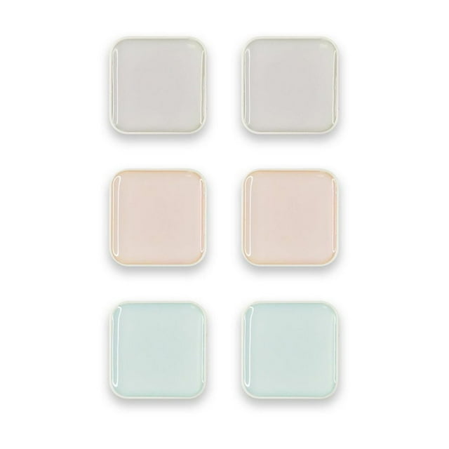 Quartet Square Magnets, Magnets, Assorted Colours, 1" x 1", 6 Pack