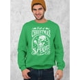 thumbnail image 3 of Full of Christmas Spirit Funny Skeleton Holiday Season Shirt Crewneck Sweatshirt, L, Green, 3 of 6