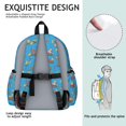 thumbnail image 5 of Excavator and Road Barrier Blue Pattern Cute School Backpack with Padded Back and Adjustable Shoulder Straps 13.4"x11"x4.7", 5 of 5