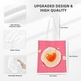 thumbnail image 4 of YFYANG Reusable Cotton Canvas Tote Shopping Bag, Pink Love Eggs Washable Portable Grocery Bag for Daily Travel, 4 of 8