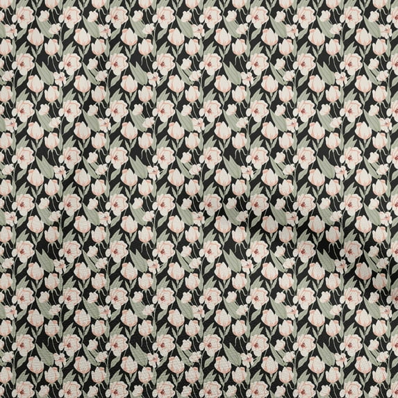 oneOone Viscose Chiffon Light Pink Fabric Floral Dress Material Fabric Print Fabric By The Yard 42 Inch Wide