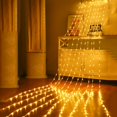 thumbnail image 4 of Cortina de luces LED en cascada para exteriores, guirnalda navideña para ventana, cadena de luces con forma de carámbano para decoración navideña, 3 x 3 m, 3 x 6 m, 6 x 3 m, 4 of 5