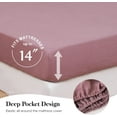 thumbnail image 5 of Simple&Opulence 100% Linen Sheet Set-Pure Linen Bedding Sheet-4 Pieces (1 Flat Sheet,1 Fitted Sheet,2 Pillowcase)-Embroidery Collection,Soft & Cozy,Cooling Bedding- Full Size, Purple, 5 of 9