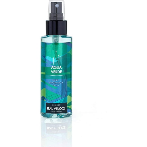 Ital Veloce Brume Corporelle Fragrance Fine Aqua Verde pour Hommes 120ml, 4.05 Fl.oz. / Fragrance Longue Durée pour Garçons - avec des Notes de Romarin, Mousse de Chêne et Patchouli / Cadeau Parfait pour Mari, Petit Ami