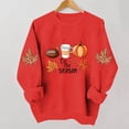 thumbnail image 5 of YFNNUP Women's Halloween Sweatshirts Tis The Season Pumpkin Football Graphic Pullover Tops Fall Crewneck Long Sleeve Shirts Red,XL, 5 of 6