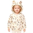 thumbnail image 2 of Wangmeiwg Girls Down Coat Winter Warm Jacket With Adorable Animal Print Insulated Soft Lightweight Hooded Outerwear For Toddlers And Kids 6-12 Months Khaki, 2 of 9