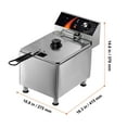 thumbnail image 4 of KFFKFF 1750W Electric Fryer for Commercial Use, Countertop Design with Basket, 12Qt Capacity, Adjustable Feet, Stainless Steel, Temperature Control, Safety Overheat Protection, 4 of 9