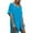 Blue, variant on Njoeus Swimsuit Cover Ups for Women V Neck Loose Beach Bathing Suit Crochet Cover Up Short Sleeve Hollow Out Bikini Coverup