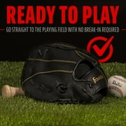 Franklin Sports Field Master Baseball First Baseman's Mitt, 12.5 in, Black/Gold, Right Hand Throw