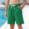thumbnail image 6 of Boys Quick Dry Athletic Shorts with Pockets, Elastic Waist Gym Shorts for Kids Boys, Green Sport Play Shorts,Size 14-15T, 6 of 6