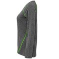 thumbnail image 3 of Tri Dri - Top Camiseta deportiva de manga larga y cuello amplio para mujer señora (Negro Jaspeado), 3 of 4