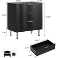 thumbnail image 2 of 3 - cajón fluted moderno nightstand para dormitorio - deep cajones, de anchura top - de madera cómoda organizer y side mesa in negra para sala de estar, hallway, y para niños room, 2 of 7
