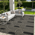 thumbnail image 3 of LUOVEN Reversible 6x9 Outdoor Waterproof Rug Plastic Straw Patio Carpet for RV, Camping, Beach, Deck, Porch, Black, 3 of 6