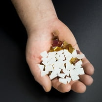 WRITWAA White Decorative Broken Glass Pieces for Crafts and Mosaic Tiles - 1 Bag of Art Glass for Projects